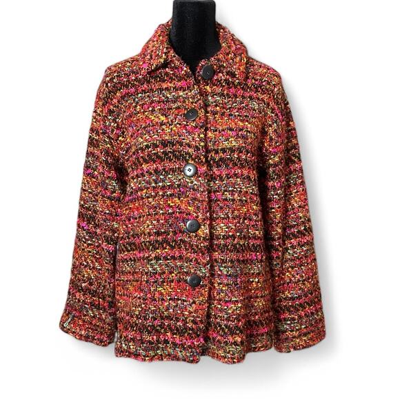 Chicos Vintage Grandpa Cardigan Jacket Eclectic Grandpa Chunky Oversized - Picture 2 of 15